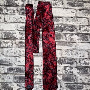 Italo Ferretti Neck Tie Red Black Pois 100% Silk Art Made In Italy Pois n AO45